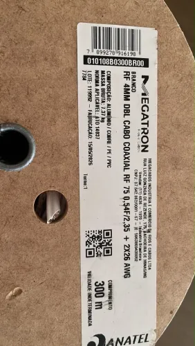 Cabo coaxial 4mm 300metros