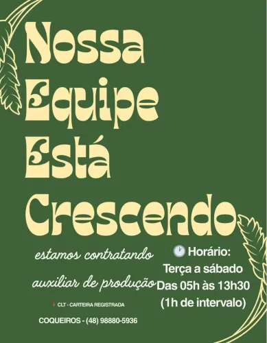 Auxiliar de Produção de Padaria
