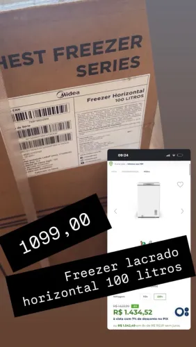 Freezer horizontal 100 litros lacrada