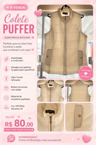 COLETE PUFFER OFF-WHITE