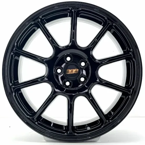 JOGO DE RODAS MODELO BBS ARO 18X7 PRETA BRILHANTE 5X100 ET38 SEMINOVAS