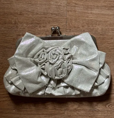 Bolsa de mão prateada