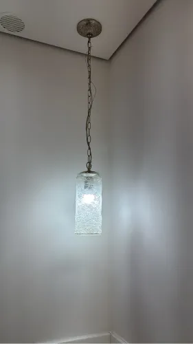 Luminária Pendente de vidro decorado