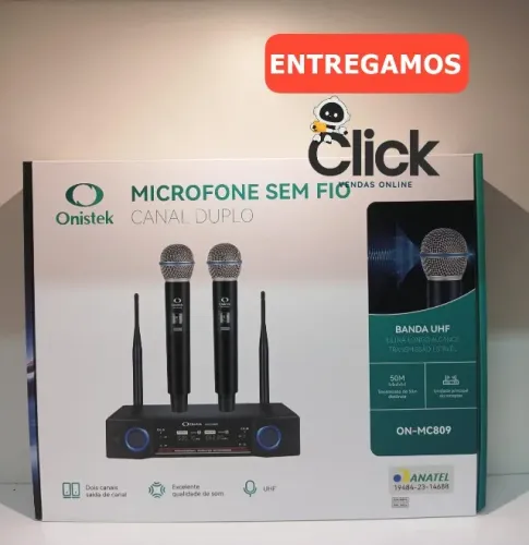 Microfone Sem Fio Onistek 50m, entregamos e aceitamos cartões