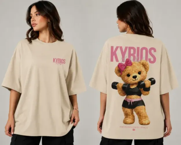 Camiseta Feminina Oversize Vista Kyrios 100% Algodão - Estampa Frente e Costas