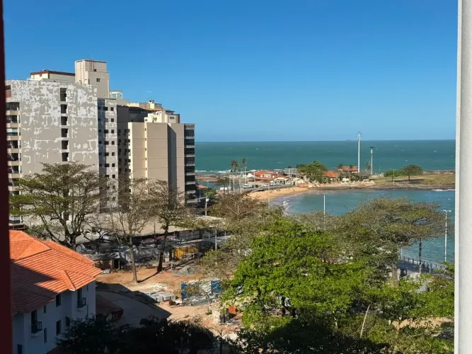 Lindo AP com vista mar, 2 quartos, elevador e garagem, mobiliado, Centro - Guarapari - ES