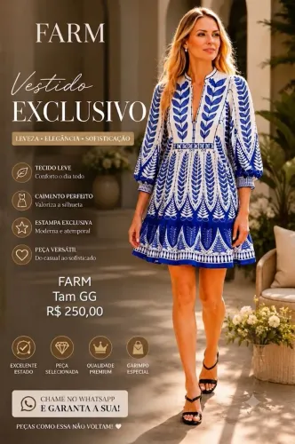 VESTIDO FARM SAMAMBAIA TAM GG