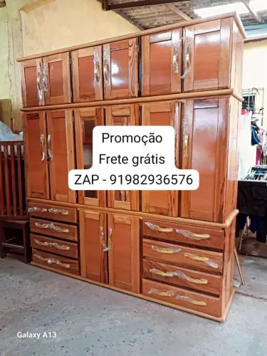GUARDA ROUPA - CASAL 6 PORTAS MADEIRA MACIÇA NOVO!