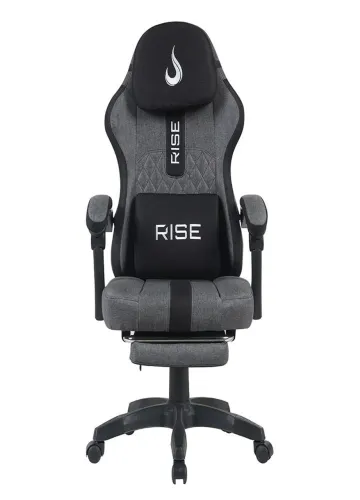 Cadeira Gamer Rise Mode Z11, Ângulo Ajustável, Tecido, Cinza e Preto