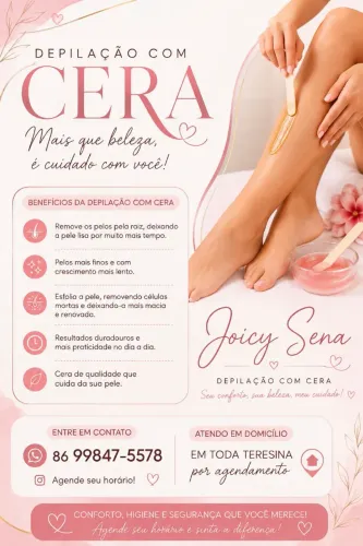 DEPILAÇÃO COM CERA EM DOMICÍLIO