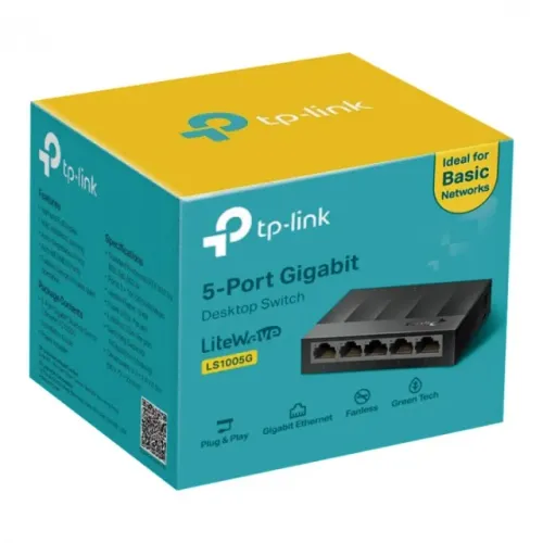Switch Gigabit de Mesa Tp-link Com 5 Portas Rj45 10/100/1000 Ls1005g Smb *ENTREGA GRÁTIS*