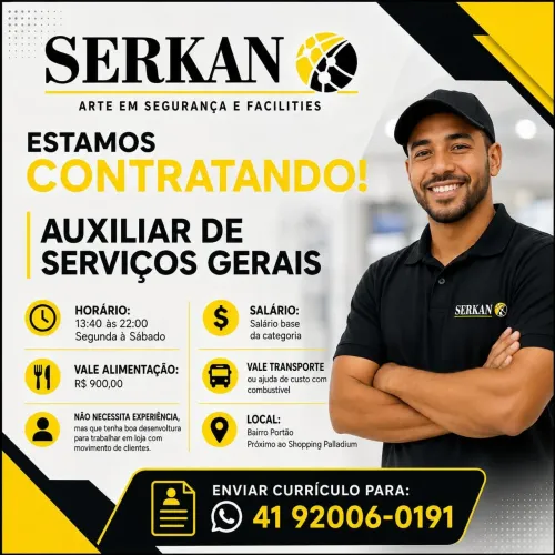 Vaga limpeza / Serviços Gerais