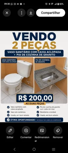 Pia de cozinha e conjunto de banheiro ,usado em bom estado ,só nao entrego retirar local