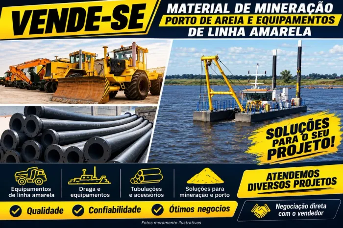 Equipamentos para Mineração, Porto de Areia e Linha Amarela