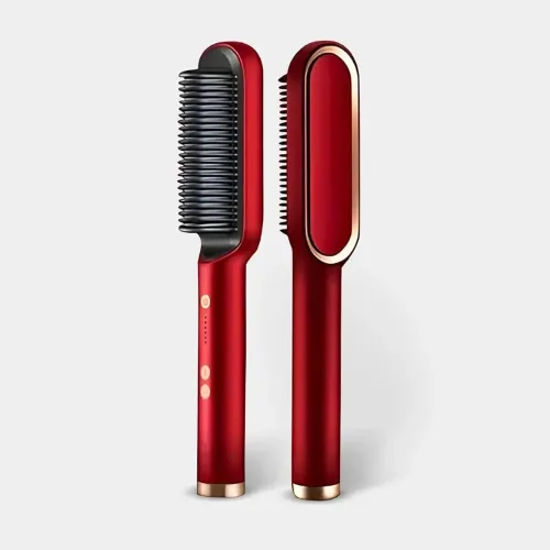 Escova Alisadora Elétrica Bivolt - Vermelho