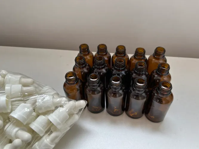 Lote 30 frascos ambar com conta gotas 30ml