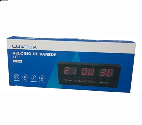 Relógio De Parede Digital Luatek Lk-3615