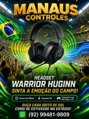 Headset Warrior Huginn Mic P3 3,5mm Ps5 Xbox Pc gamer