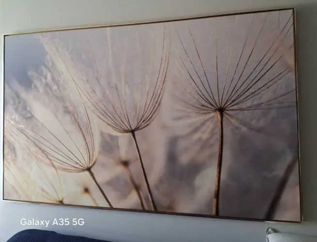 Quadro Decorativo em Tecido Canvas e Moldura Dourada - 1,95 m  X 1,18 m
