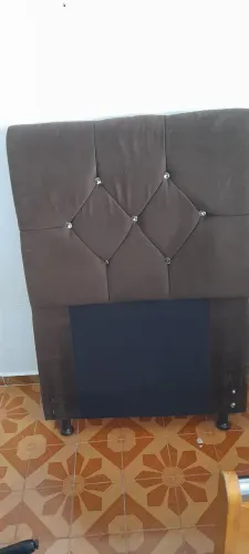 Cama box solteiro com cabeceira 88 x 1.88