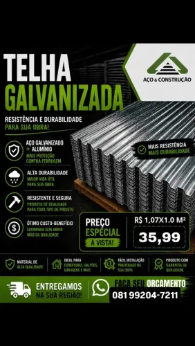 Telha aço galvanizado + alumínio 