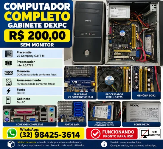 Gabinete PC completo - R$ 200
