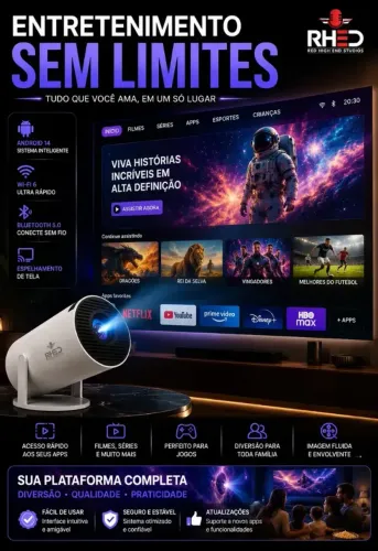 Projetor Smart Portátil Full Hd 4k