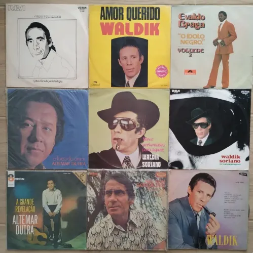 Lote 9 Discos de Vinil Valdik Soriano Altemar Dutra Nelson Gonçalves Anos 1970 Raridade
