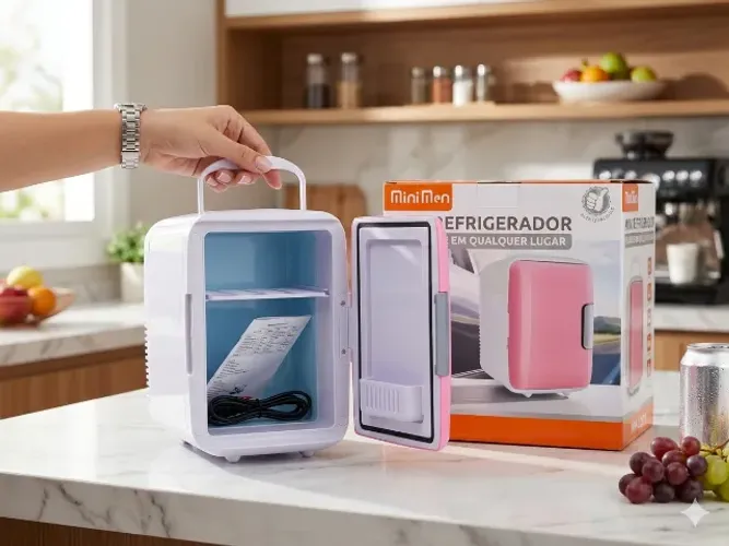 Mini Refrigerador Portátil 4 Litros da Marca MiniMen (MM-LQQ1)