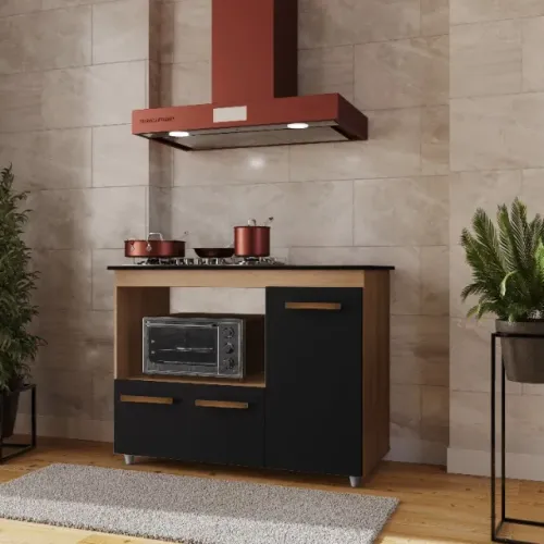 Balcão Para Cooktop 4 ou 5 bocas com espaço para forno