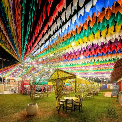 Kit 50 Metros Bandeirinha Festa Junina Plástica Colorida Decoração Arraiá São João