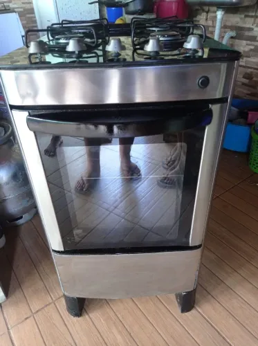 Vendo fogão mesa de vidro inox