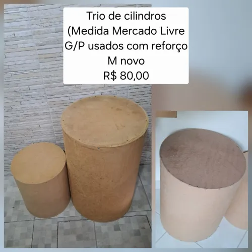 Trio de mesas cilindro 