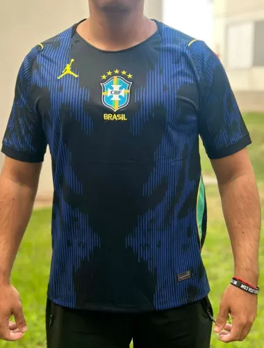 Camiseta Seleção brasileira II 2026 Azul Copa do Mundo com copo térmico de brinde