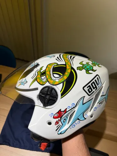 Capacete Aberto Agv Blade White Zoo Vr46 # Tam 60