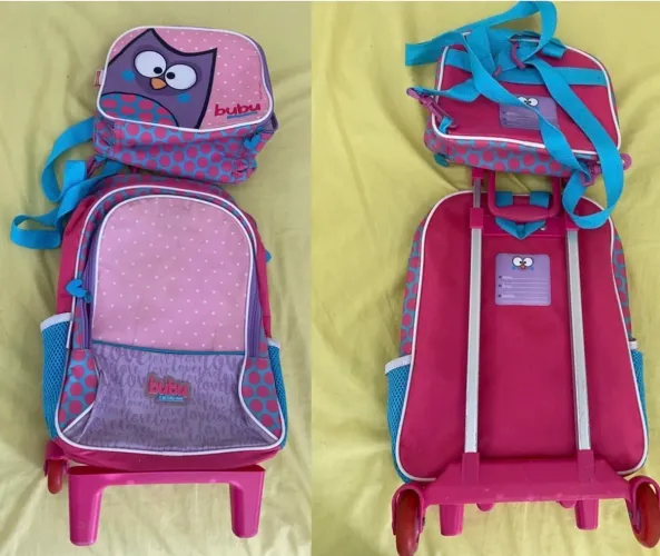 Mochila e lancheira Bubu corujinha