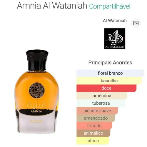 Amnia Al Wataniah Eau de Parfum - Perfume Unissex 100ml.