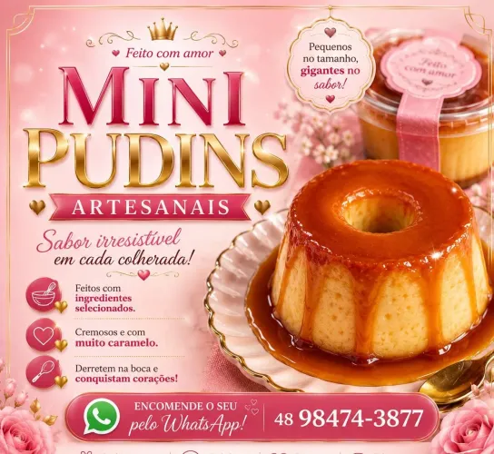 Mini pudim deliciosos 