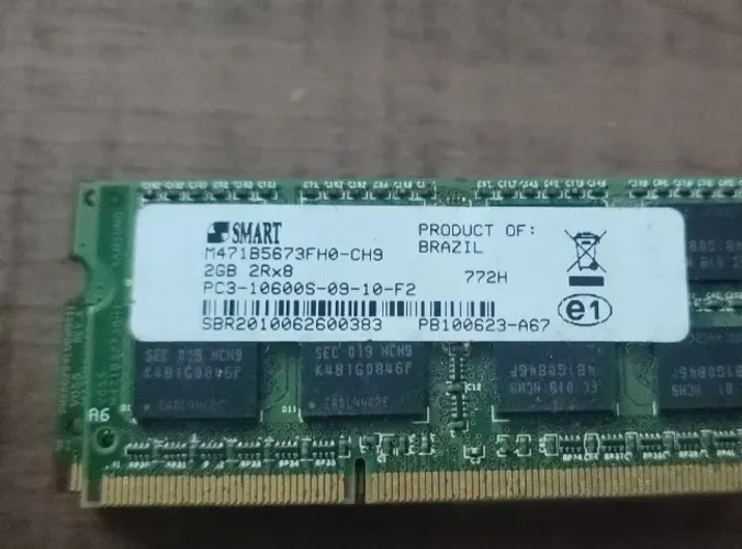 Memória Notebook Smart Ddr3 2gb 1333mhz 1.5v Pc3-10600s 2rx8