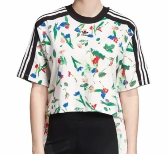 Camiseta Cropped Adidas Allover Print