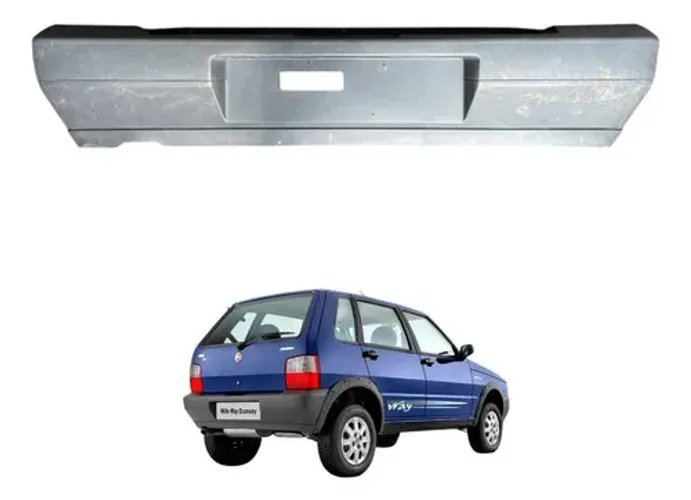 Parachoque Traseiro Fiat Uno Mille 2005 2006 2007 2008 2009