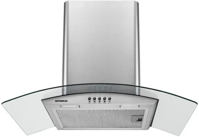 Coifa de Parede Mondial 60cm Inox até 4 Bocas Curvo CF60-01