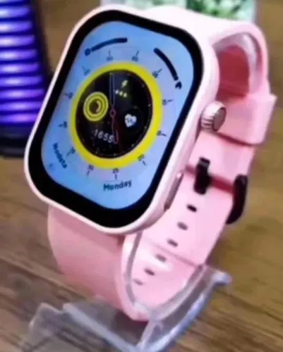 Smartwatch na cor rosa impermeável faz ligação monitor a pressão redes sociais