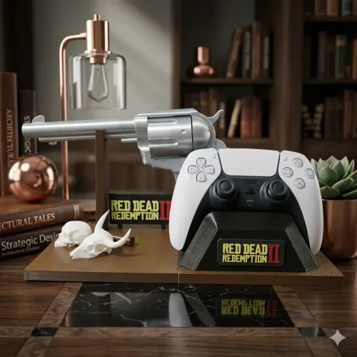 Base Controle PS5 na Temática de Red Dead Redemption II (RDR2)