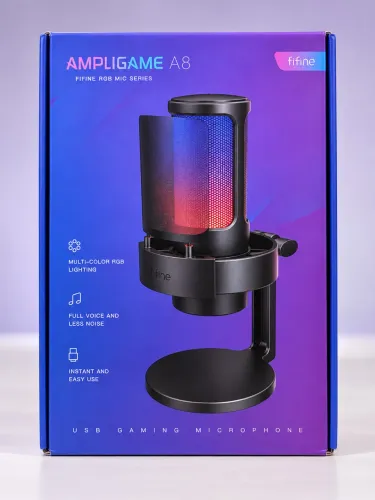 Microfone FIFINE AmpliGame A8 RGB + Braço Articulado