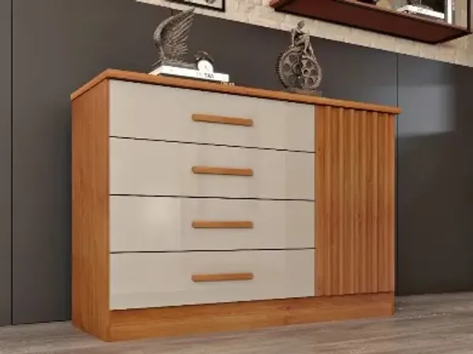 Comoda com Sapateira 1,34 Detalhe Ripado PRONTA ENTREGA