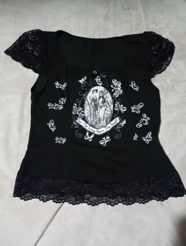 Blusa Preta Romwe Shein Corpse Bride A Noiva Cadáver Tamanho G - Y2k Gótico e alternative
