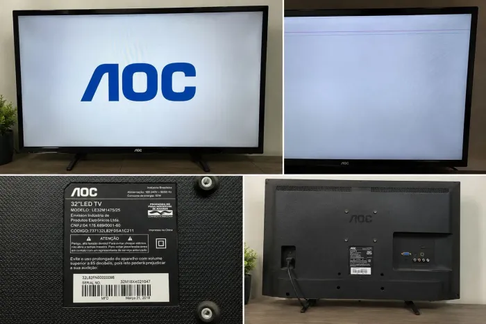 TV AOC 32" HD Funcionando com Defeito na Imagem - R$ 200 Pix