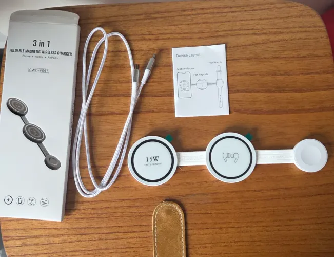 Carregador por indução 3 em 1 branco