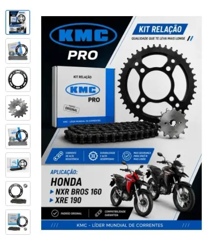 Kit Relação Transmissão Honda Nxr Bros 160 Xre 190 Kmc Pro